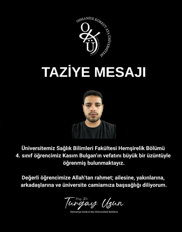 OKÜ Öğrencisi Kasım Bulgan Hayatını Kaybetti